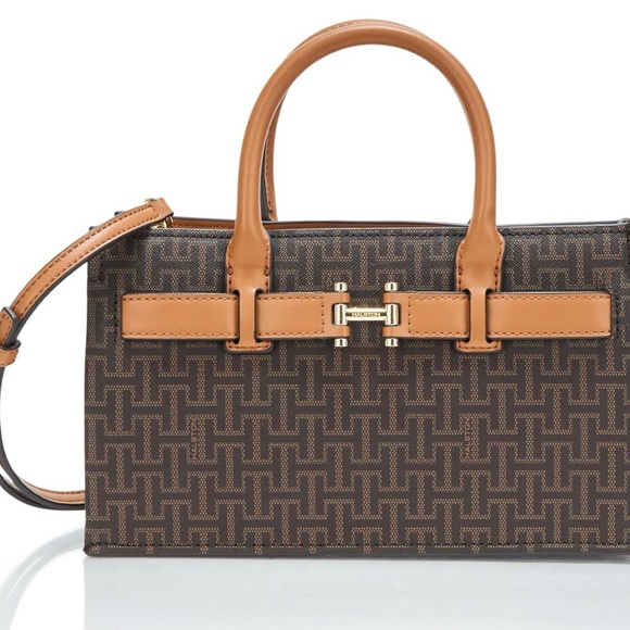 H By HALSTON Jerry Zip Top Crossbody Bag - Brown/Oak - Picture 2 of 6